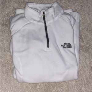 NorthFace all white quarter zip fleece